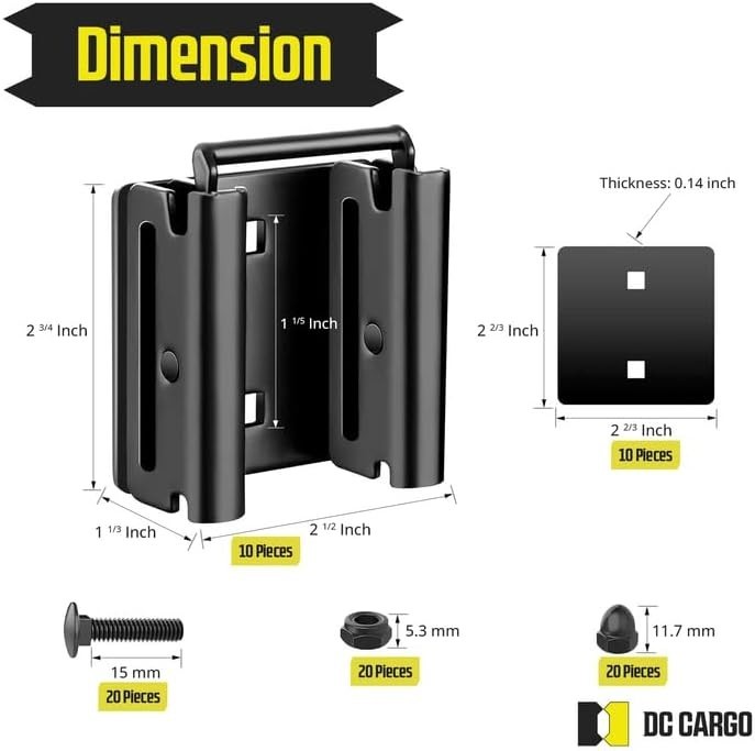 Versatile Heavy-Duty E-Track Connectors - Transform Accessories - 10 Pack