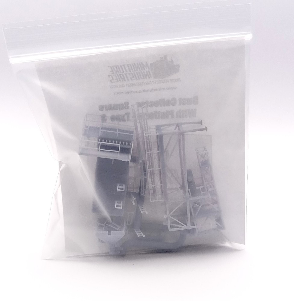 HO Scale Dust Collector Square wPlatform Kit for Grain Elevator Structures 1:87