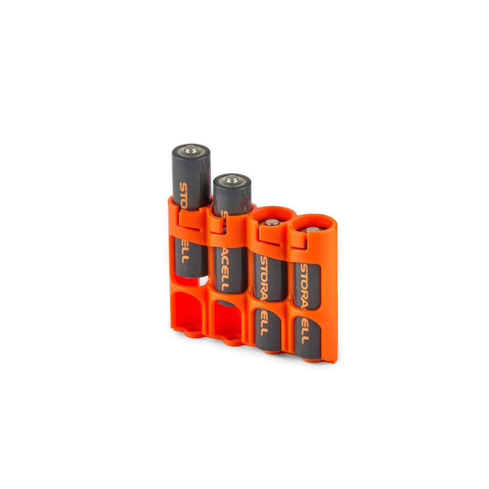 Slim Line AA 4 Pack Battery Caddy (Orange)