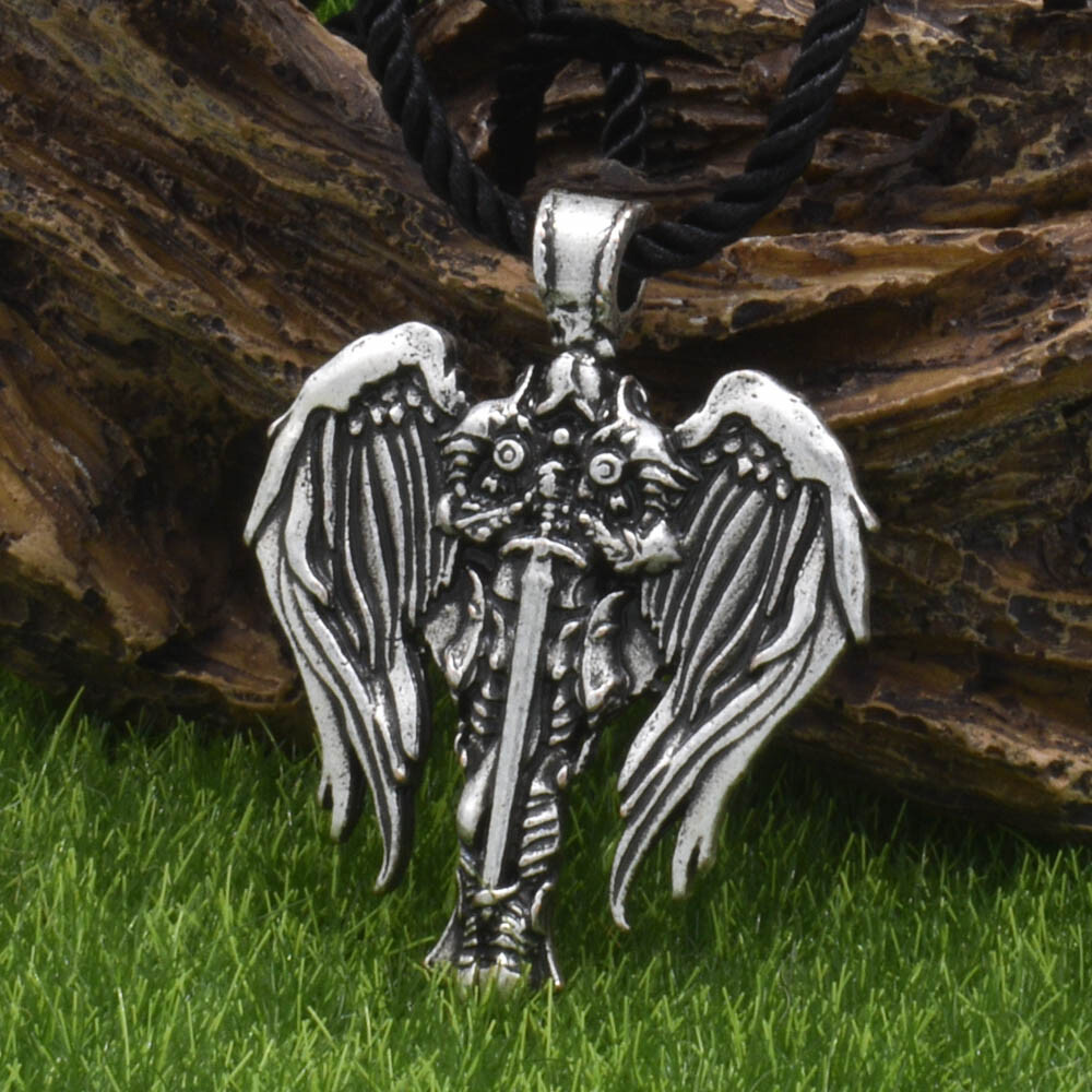 Patron Saint St Michael Archangel Irish Celtic Cross Talisman Pendant Necklace