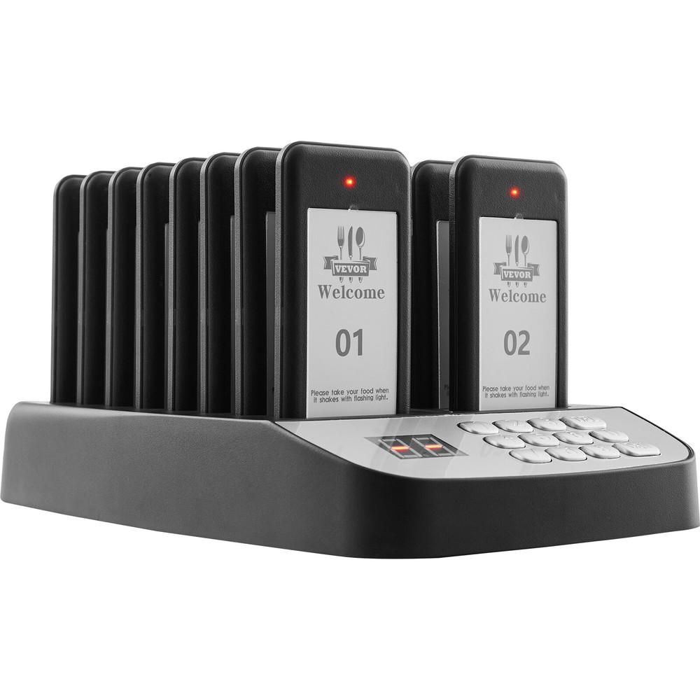 VEVOR Restaurant Wireless Guest Paging System 16 Beepers Queuing Calling Pagers