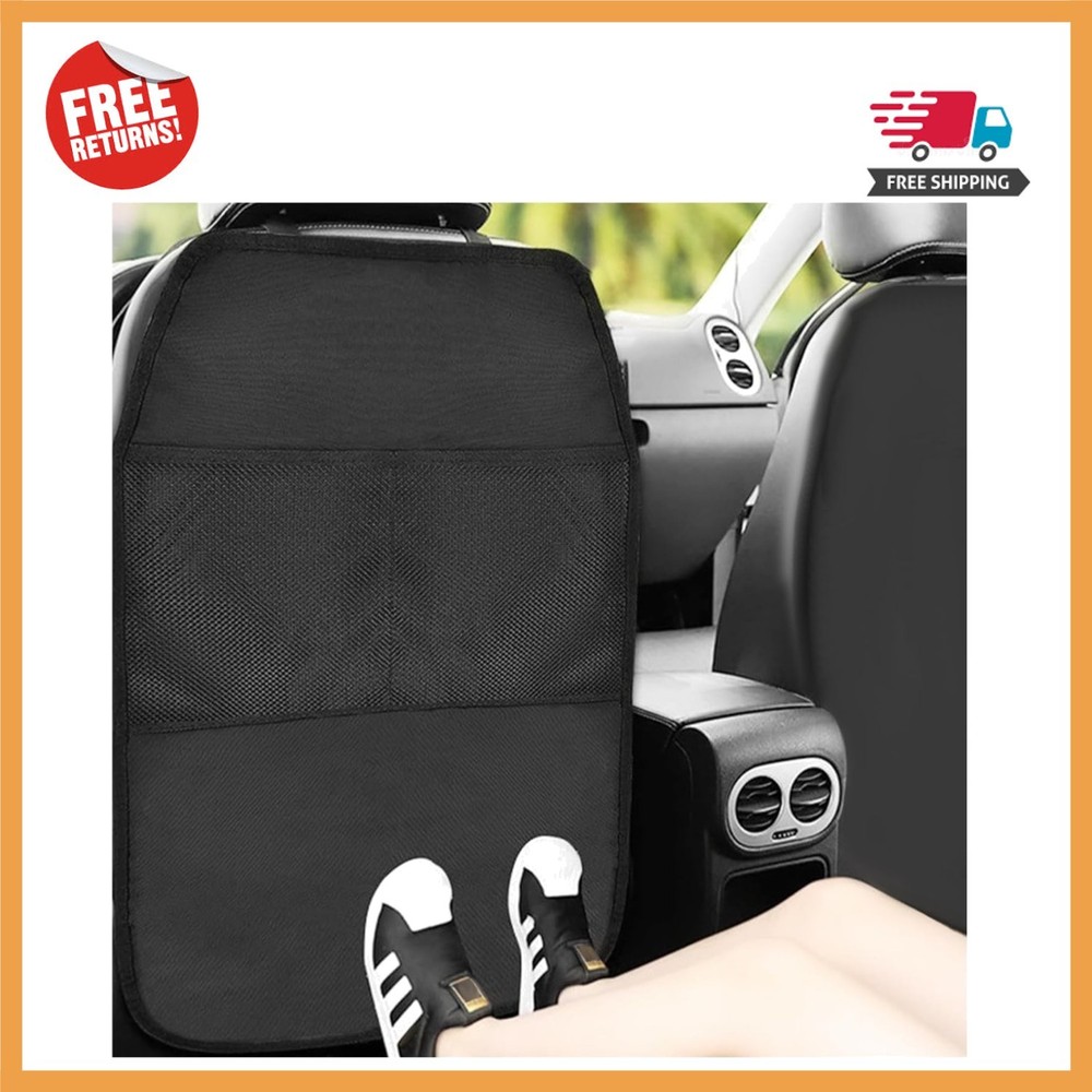 Durable Universal Fit Kick Mat - Large Protective Organizer for Kids' Backseat