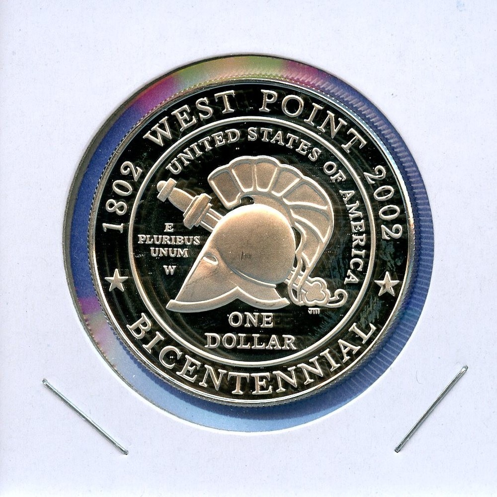 2002 W West Point Bicentennial $1 US Mint Silver Proof Brilliant Uncirculated