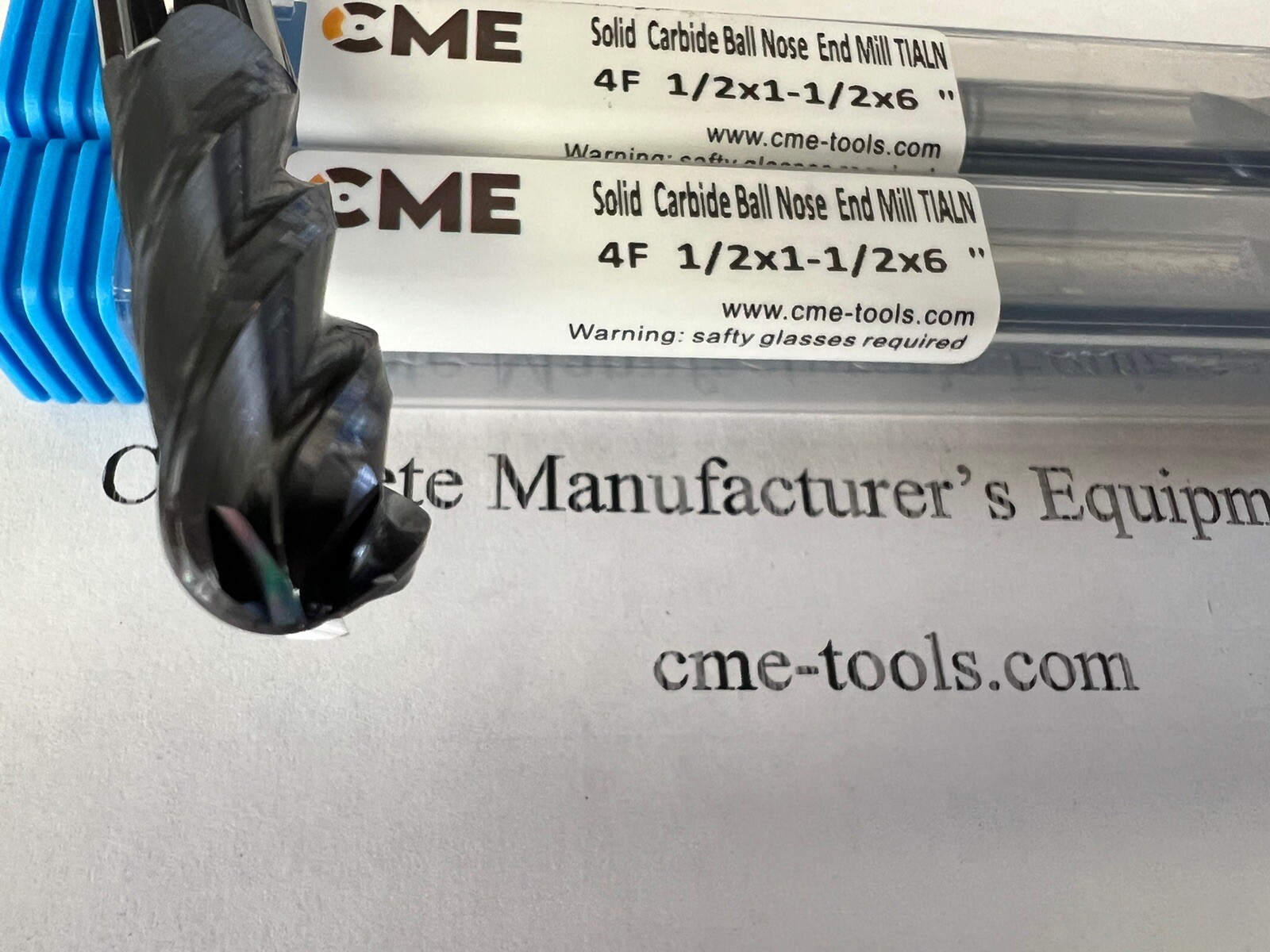 2pcs 1/2x1-1/2x6” X-long length Carbide Ball End Mills Tialn coated 1006-BTN-