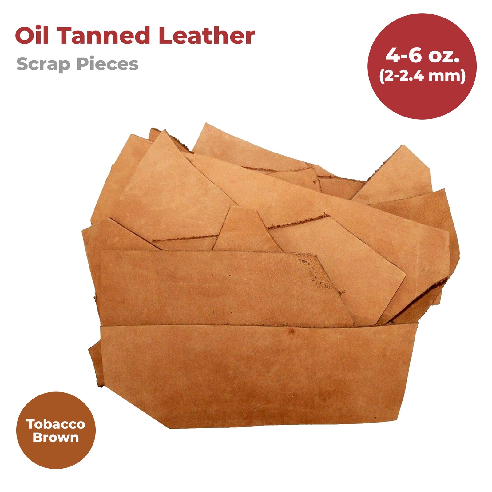 ELW Vegetable & OilTanned Leather Scraps 2-15 oz (1.4-6mm) 1-30 lb Sizes