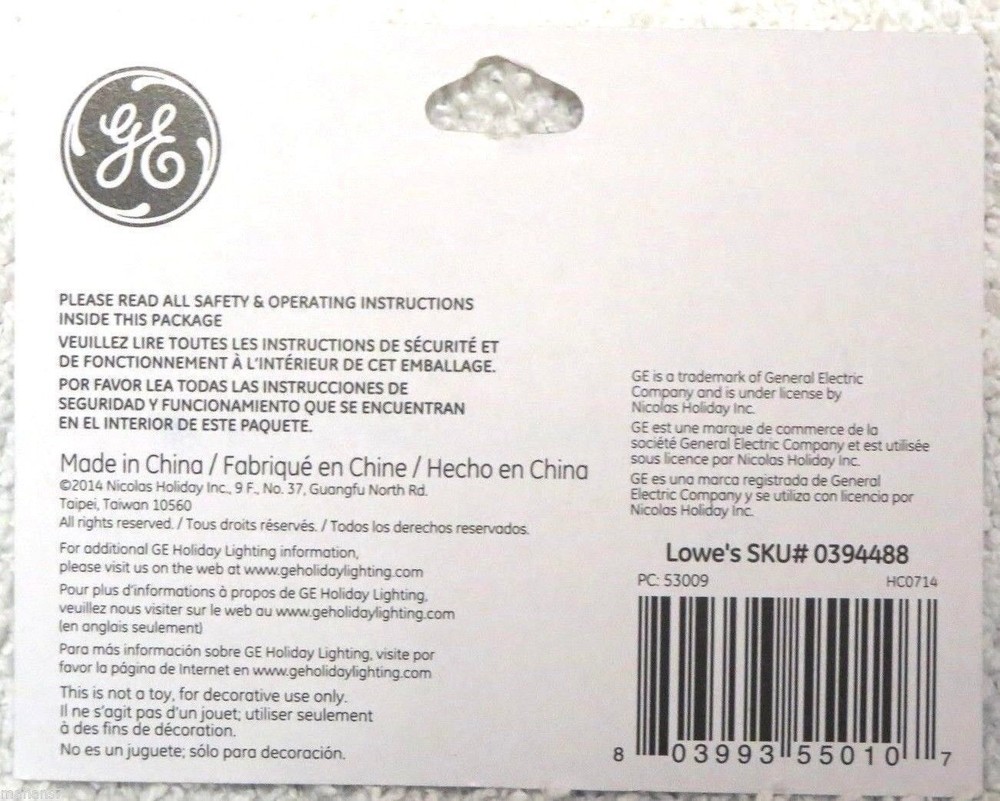 GE 2.5 V Replacement Lights 5 Bulbs, Red