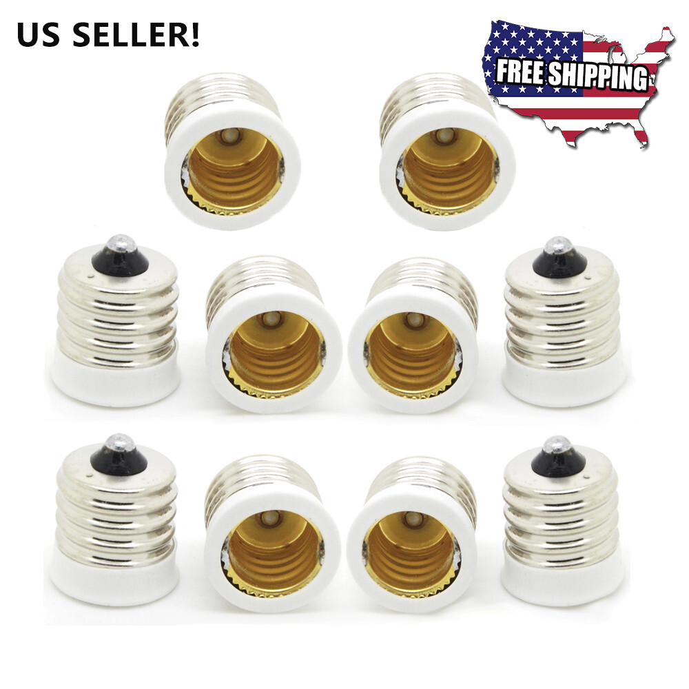 10x E17 to E12 Candelabra Conversion Reducer Socket Base Bulb Lamp Light Adapter