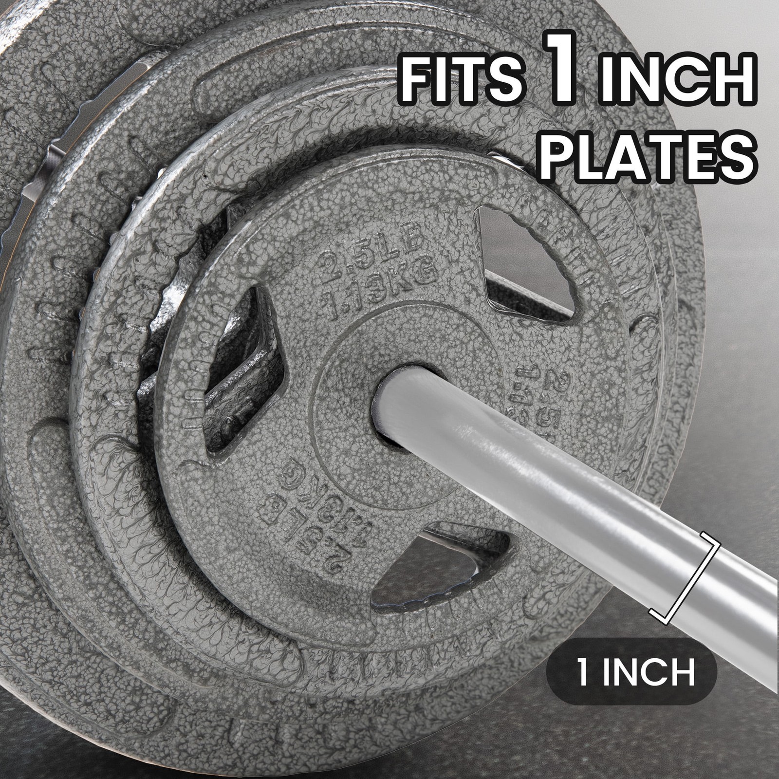 7FT Standard Weightlifting Barbell Chrome Plated Solid Steel Bar