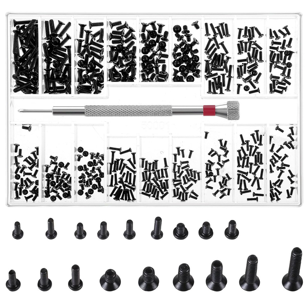 500 Pcs Tiny Screws Tiny Micro Repair Screw Kit M1.2/M1.4/M2.0 Small Replacement