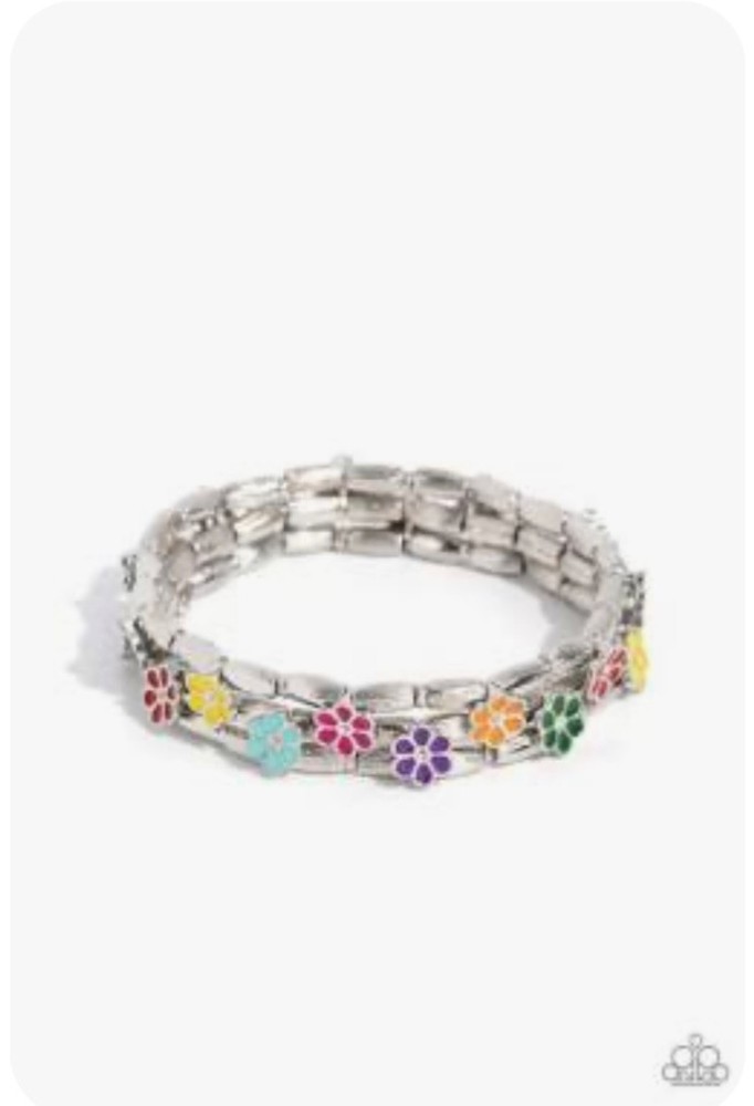 Paparazzi Scattered Springtime Multi Colored Flower Stretch Bracelet