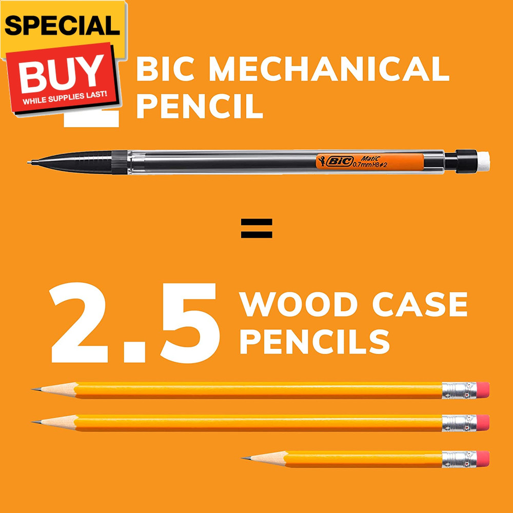 Xtra-Smooth Mechanical Pencils with Erasers, Bright Edition Medium Point (0.7mm)