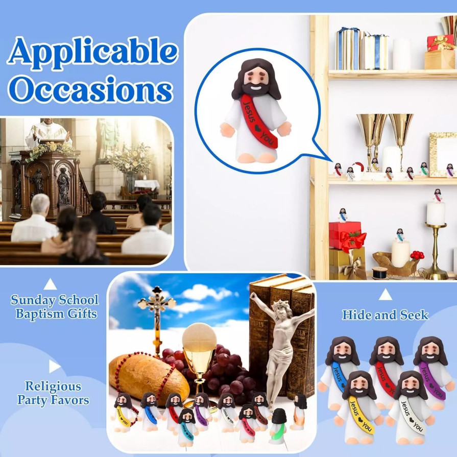 100 Pcs Mini Jesus Figures Jesus Loves You Original Design Jesus Toys Little Jes