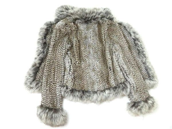 Fox Fur & Rabbit Fur Side Zip Jacket Gray M Used