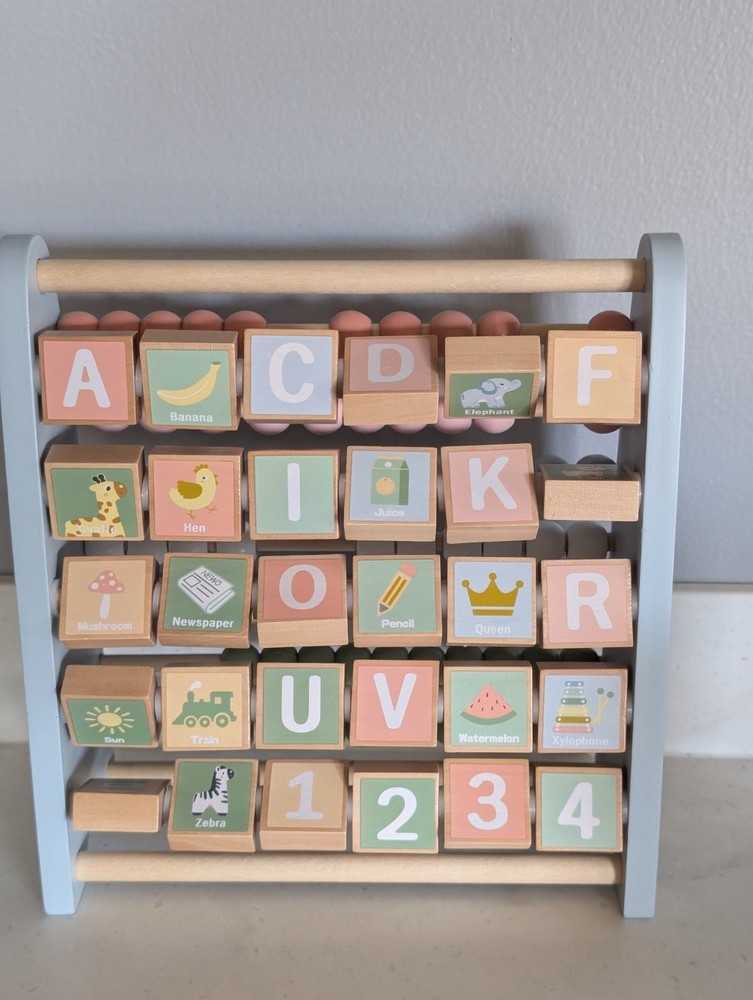 Abacus/Alphabet Toy Pastel Colors