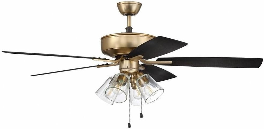 Craftmade P104SB5-52BWNFB Pro plus 52" Ceiling Fan with LED Lights & Pull Chain,