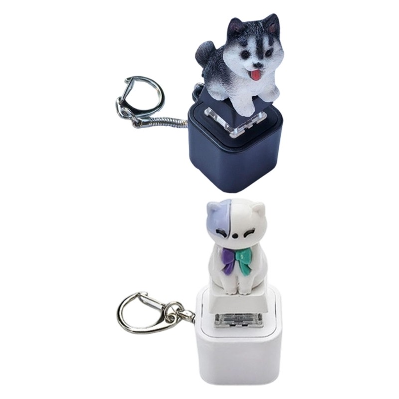 Squeeze Stress Reliever Key Ring ABS Material Glowing Sound Pet Accessory