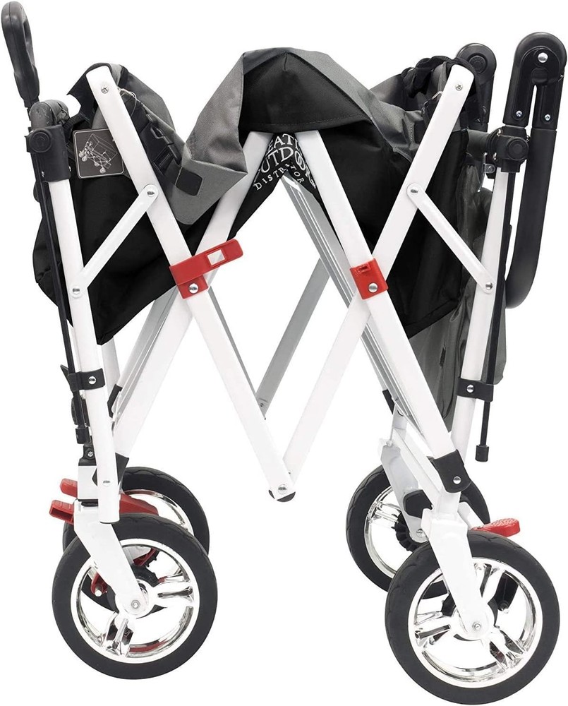 Creative Outdoor Push Pull Folding Wagon for Cargo | Beach Park Garden Black