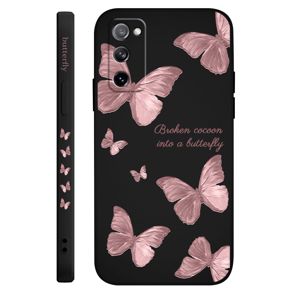 LEECG Galaxy S20 FE Case Flower Pattern Soft Silicone Microfiber Lining