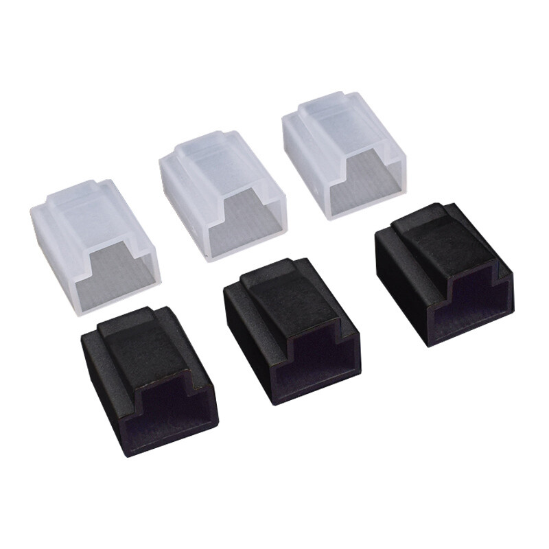 Black/Clear Network Cable Connector Cover Caps PE Plastic Dust Interface Protect