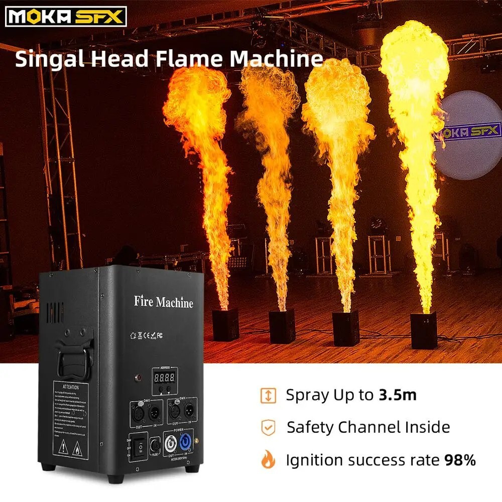 MOKA DMX Fire Machine for Stage Flame Machine Flamethrower Jet 10FT Safety