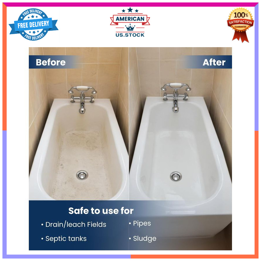 Drain Field Cleaner Tablets – Clears Septic Tanks & Clogs Fast, Odor Control