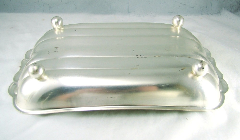 WMF E P Brass IKORA Silverplate Germany Footed Bowl Dish Length 12"