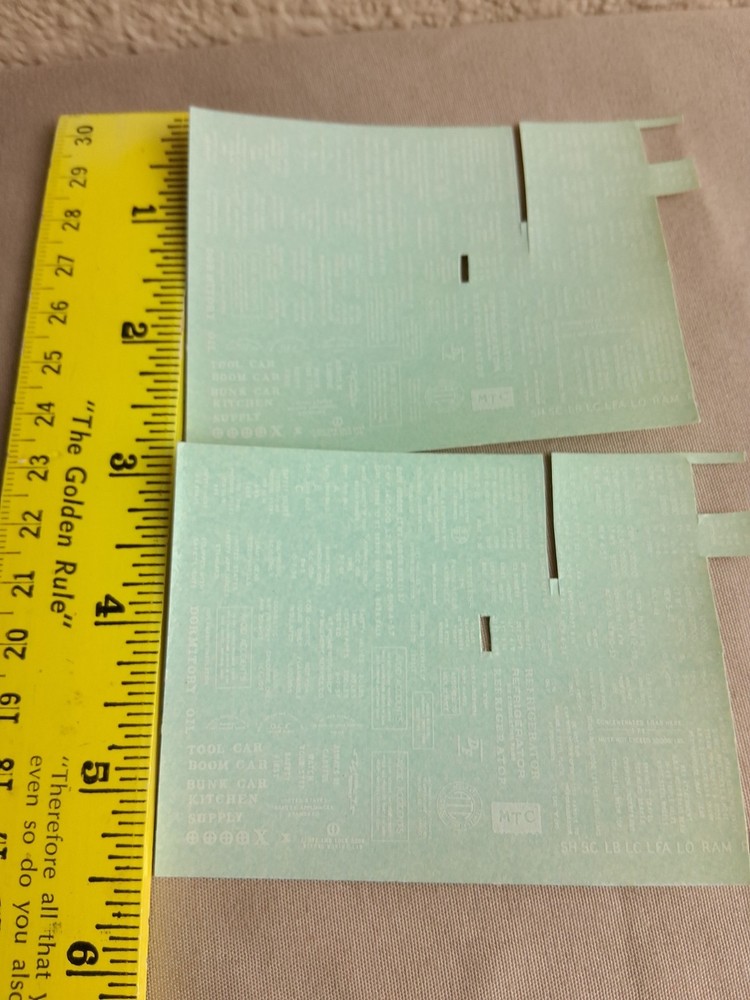 Walthers HO Scale Mixed Rolling Stock Water Slide Decals 5 Partial Sheets White