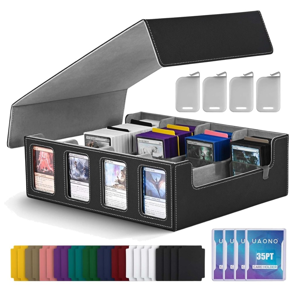 Commander Deck Box for MTG Cards; 2400+ Storage Case, Black