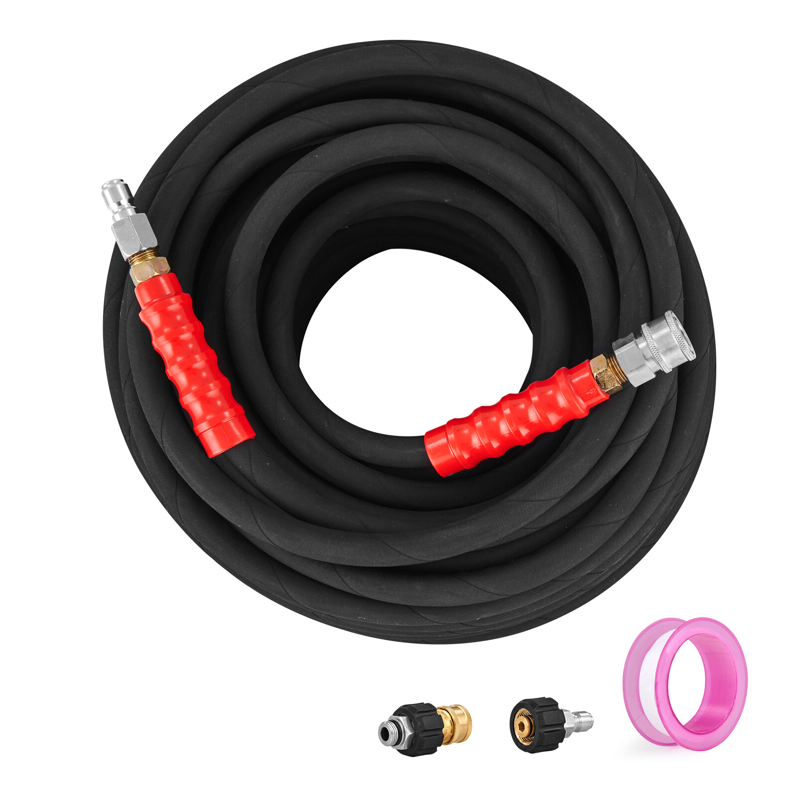 VEVOR 100FT 4800 PSI High Pressure Power Washer Hose 3/8" Quick Connection
