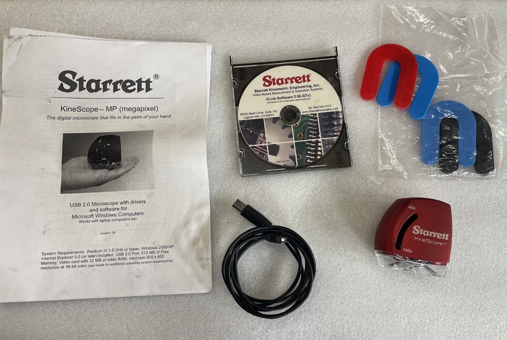 Starrett Kinescope Hand Held Video Microscope IR-VLINK Includes Software