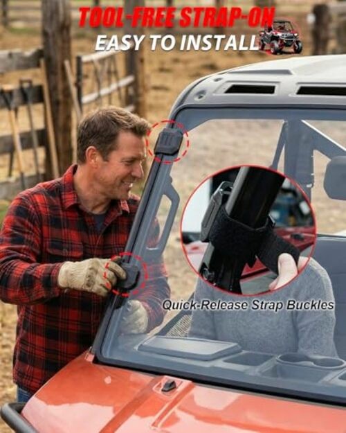 Full Front Windshield Compatible with Polaris Ranger XP 1000 Full Windshield