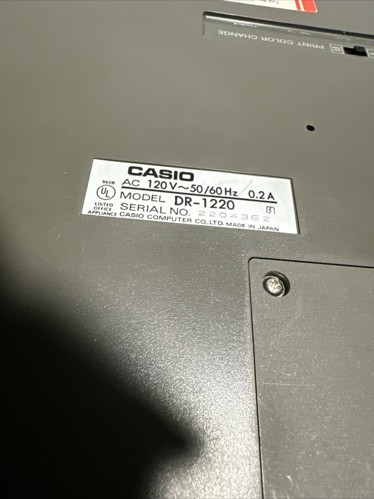 CASIO DR-1220 Printer Color Change Calculator (tested)