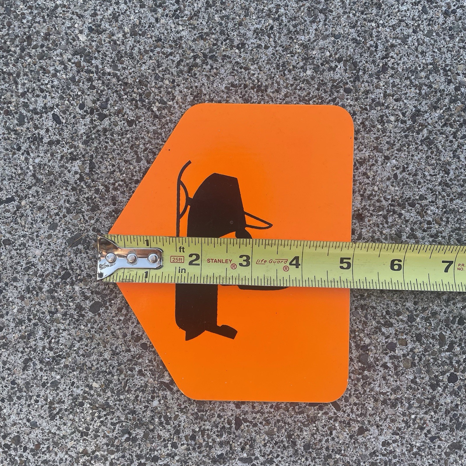 Vintage Snowmobile Crossing Trail Pentagon Sign Orange & Black