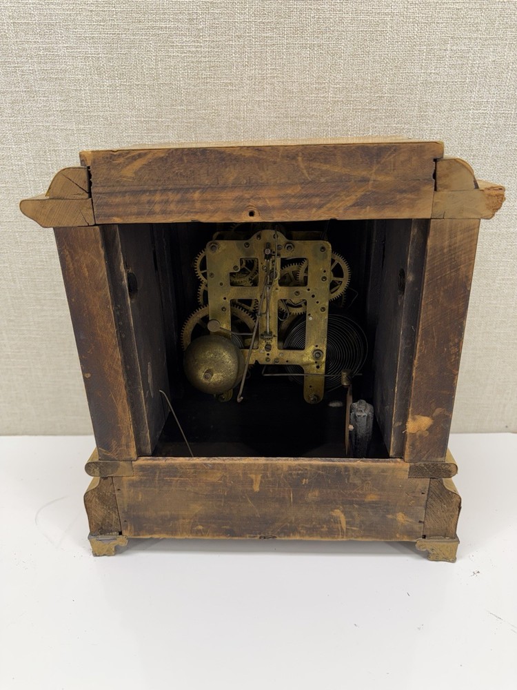 Seth Thomas Mantel Clock Marble Style Case Key Wind Untested USA