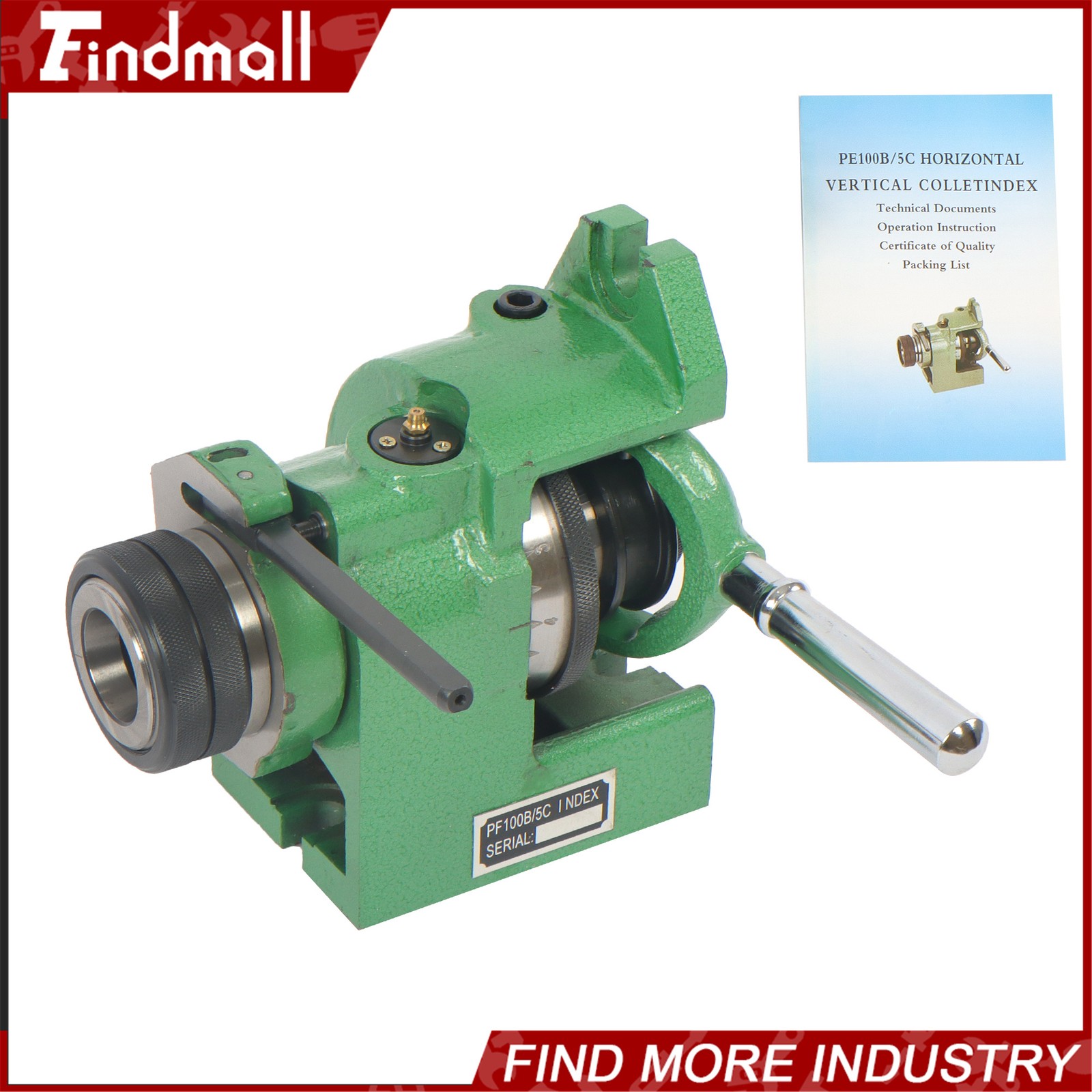 Findmall .0004" Thread 5C Collet Vertical Horizontal Spin Index Fixture Milling