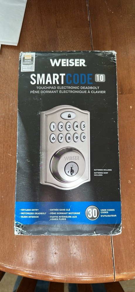 Weiser Smart Code 10 Touchpad Electronic Deadbolt Satin Nickel - Open Box