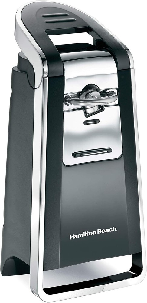 Smooth Touch Electric Can Opener with Push Down Lever Opens Standard Cans Black