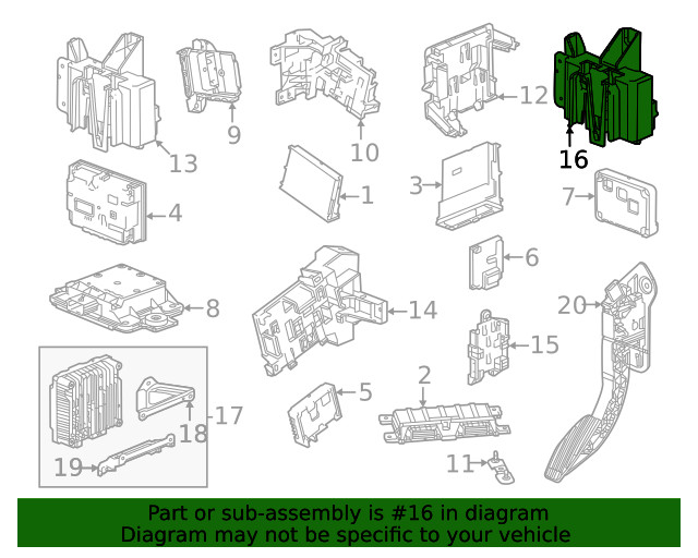 Genuine GM Control Module Bracket 84875787