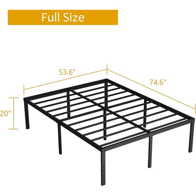 Metal Bed Frame Full Size Multi-Angle Support Easy Assembly Under Bed Storage US
