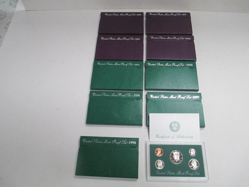 9---US Proof Sets - Clad 1990s-1998s In Original Mint Packages
