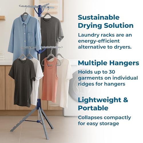 Honey-Can-Do 2-Tier Collapsible Tripod Drying Rack – Space-Saving Foldable Cloth