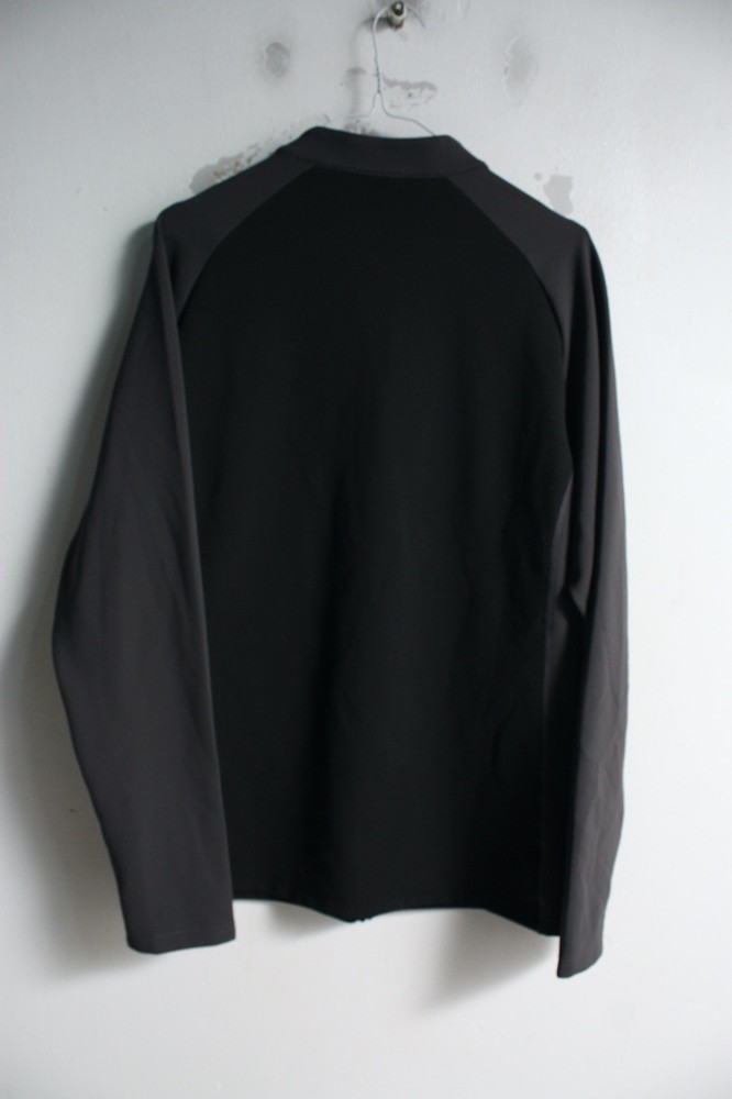Mens Zip Through Track Jacket - Black Grey - Medium (d52)