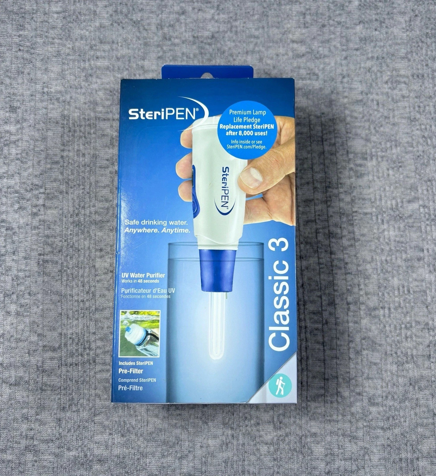 SteriPen Classic 3 Portable UV Water Purifier With Carrying Case New Open Box