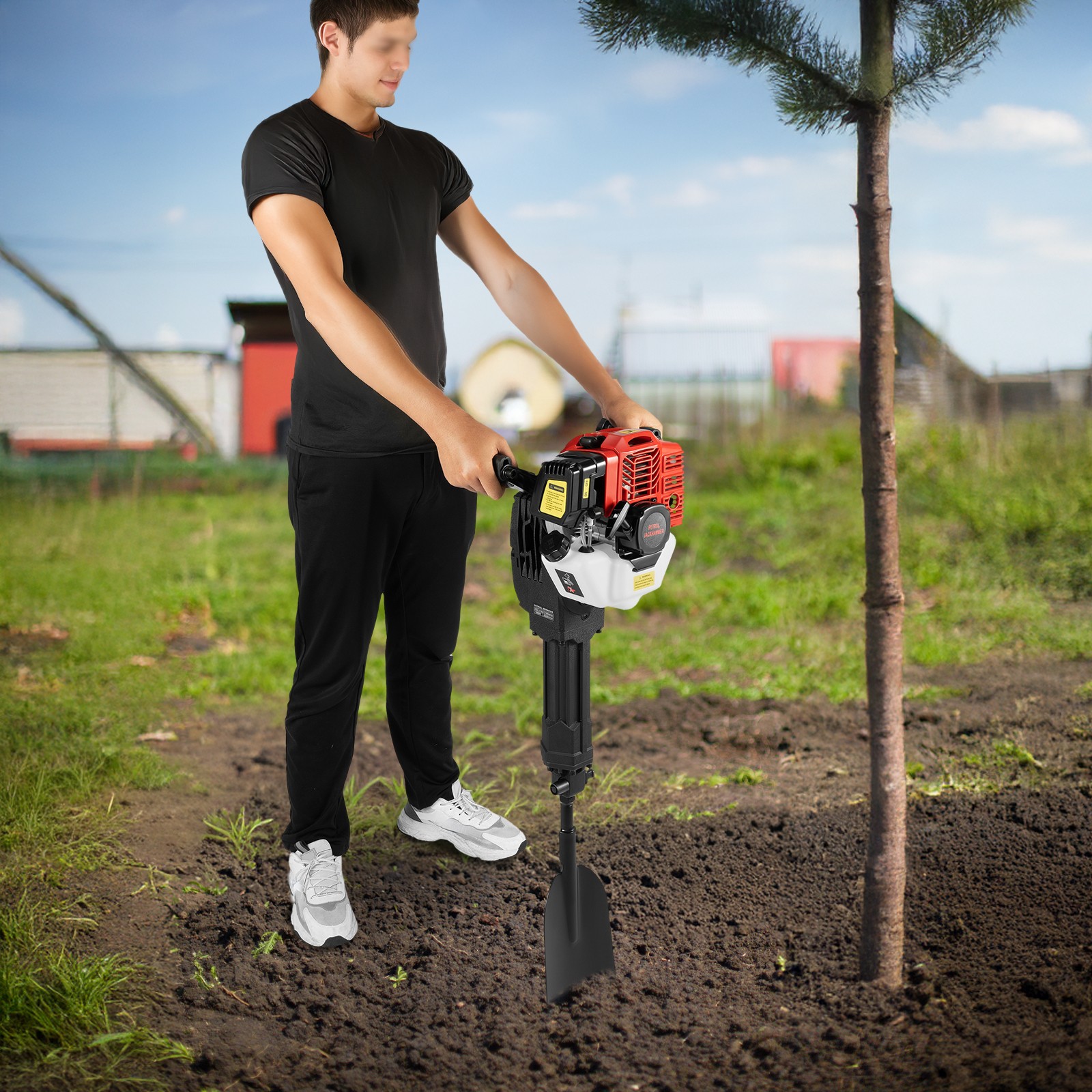 Handheld Trencher Digger Machine 52CC 2Stroke Garden Tree Digger Digging Machine