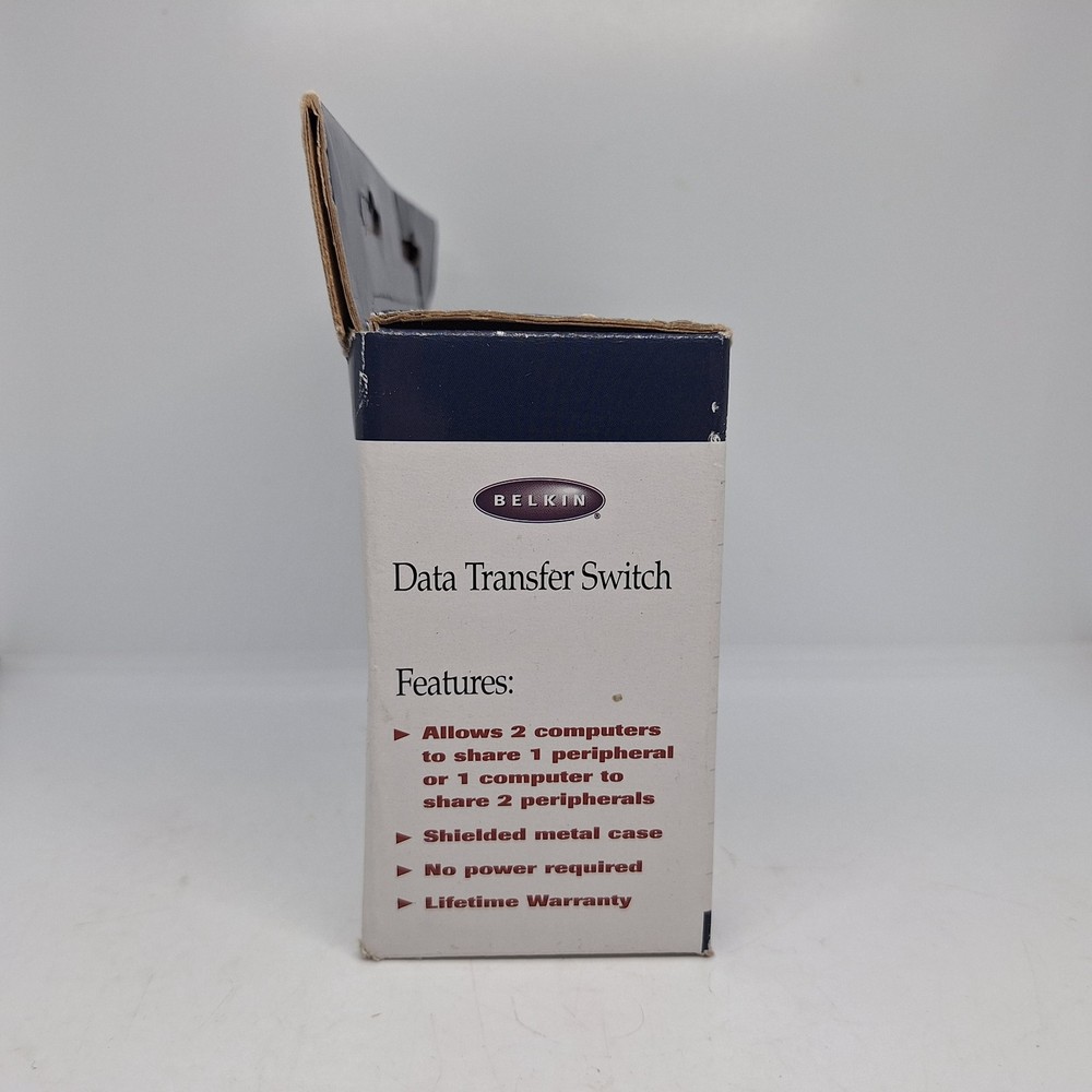 BELKIN F1B024-E Rotary 2 Port Data Transfer Switch Serial Parallel Printer Hub C