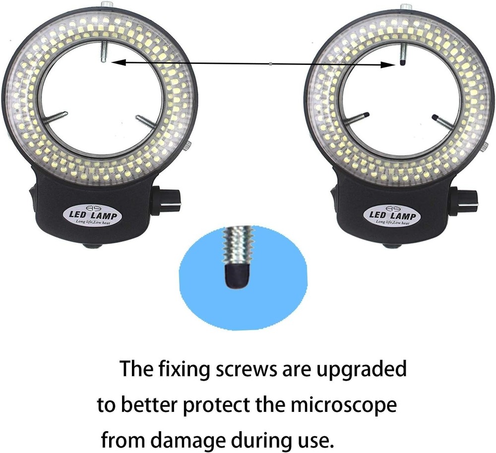 LED-144-ZK Professional Microscope Ring Light - Focused Illumination, Adjustable