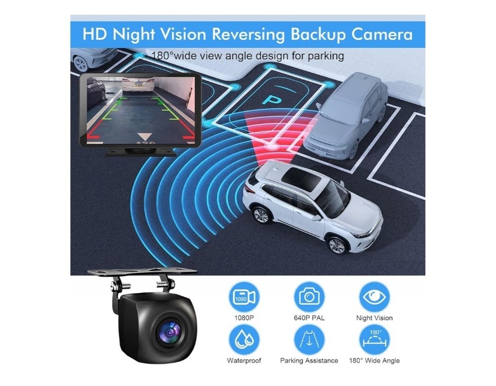 7" HD Wireless CarPlay Screen with Bluetooth Navigation & Backup Camera