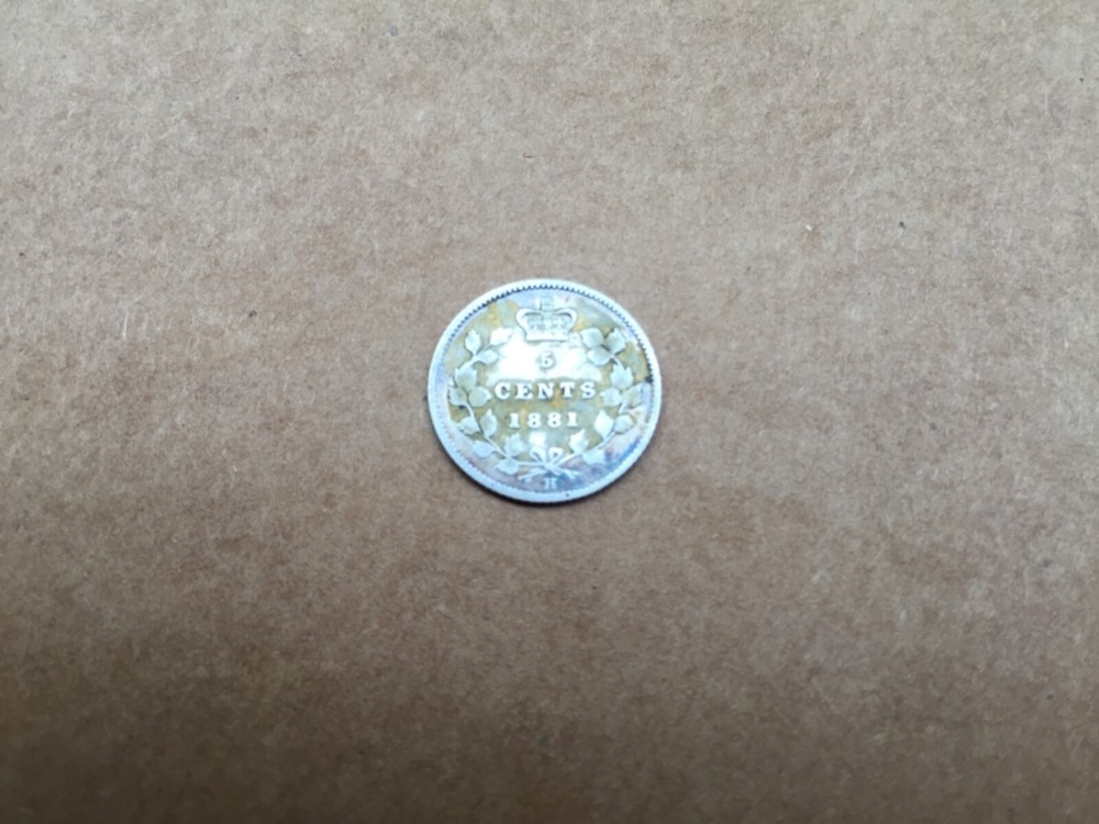 1881 canada 5 cent silver coin nickel