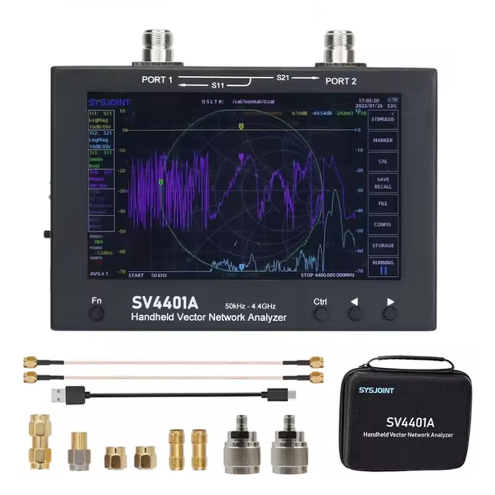 SV4401A 7 inch Touch 50KHz-4.4GHz VNA Vector Network Analyzer Lcd 100dB Dynamic