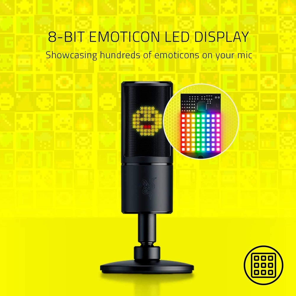 Razer Seiren Emote Wired Condenser Microphone, Black
